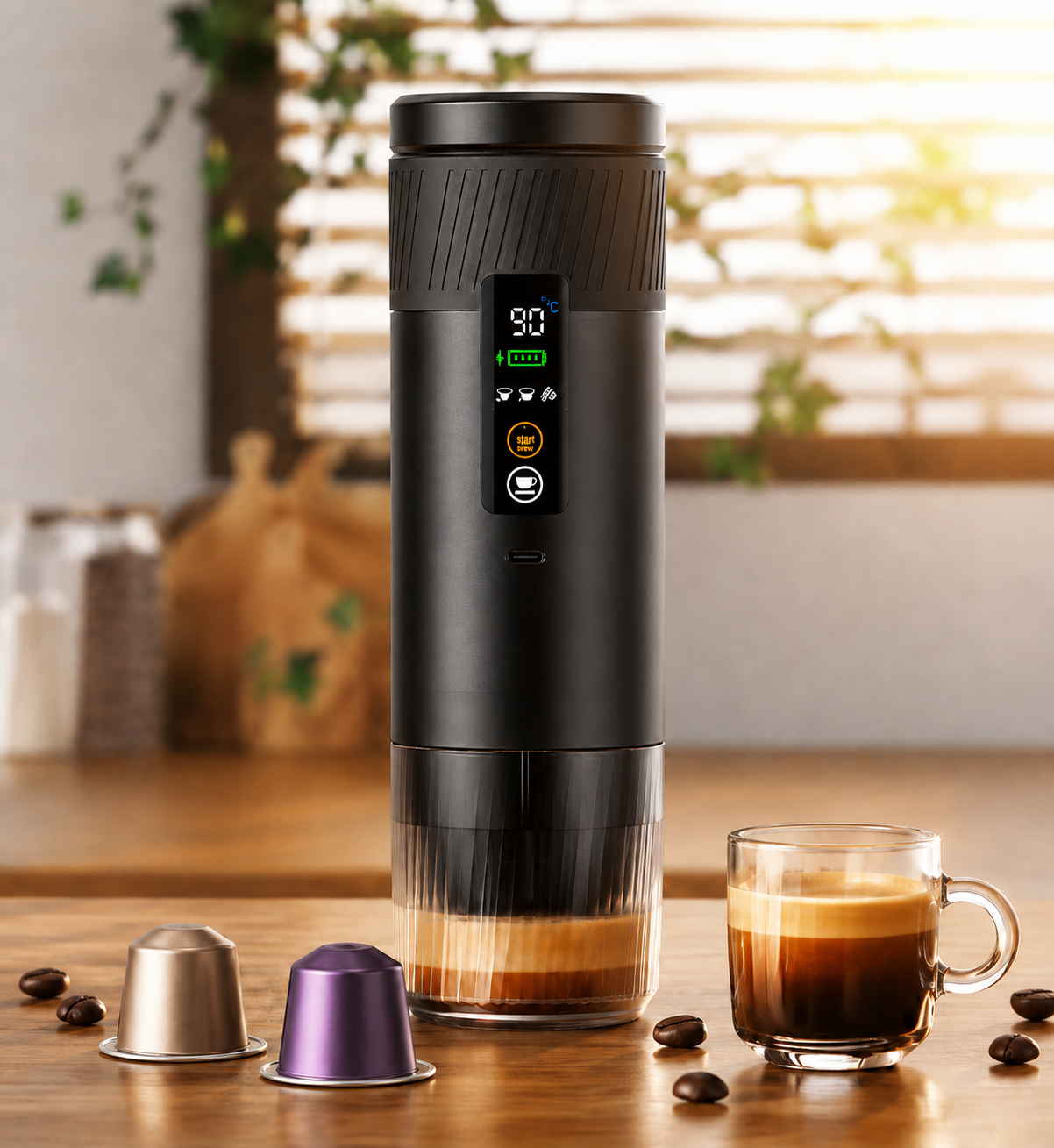 CaffèVai™ – Macchina Espresso Portatile Autoriscaldante 3 in 1  20 Bar