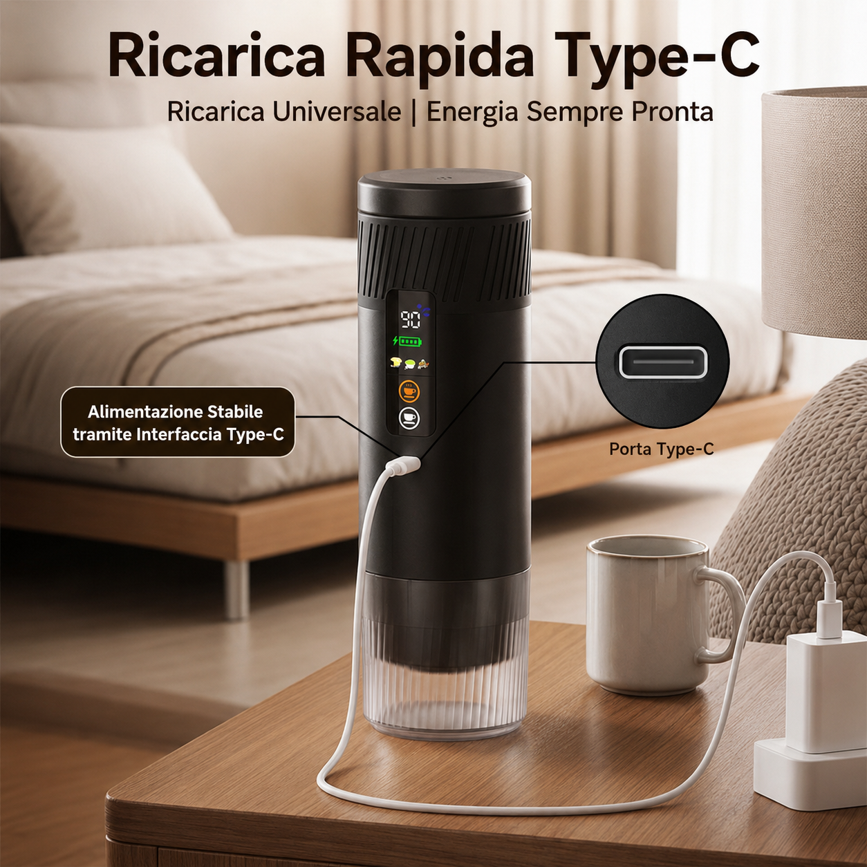 CaffèVai™ – Macchina Espresso Portatile Autoriscaldante 3 in 1  20 Bar