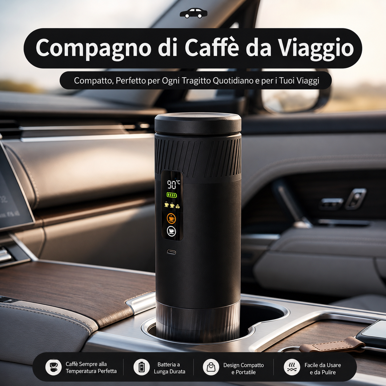 CaffèVai™ – Macchina Espresso Portatile Autoriscaldante 3 in 1  20 Bar