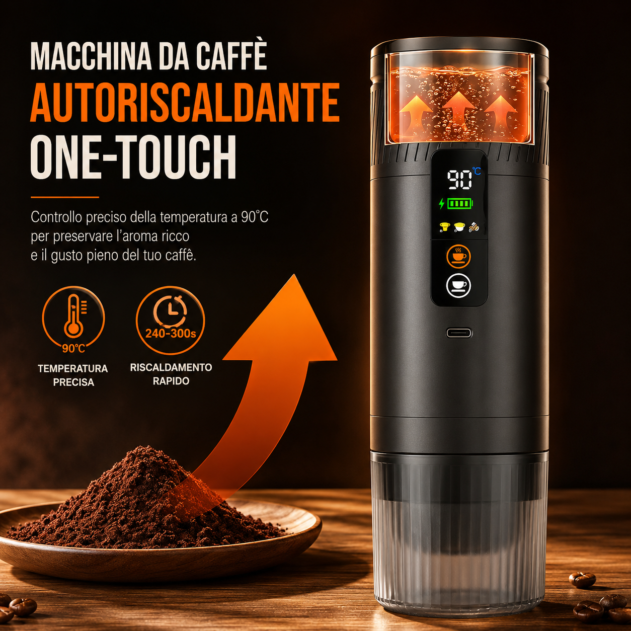 CaffèVai™ – Macchina Espresso Portatile Autoriscaldante 3 in 1  20 Bar